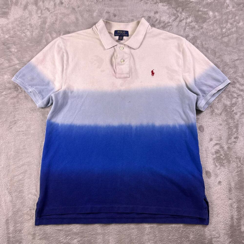 Polo Ralph Lauren Boys XL 18-20 Blue Ombre Polo Shirt Pony Logo
